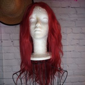 Red Synthetic layered wig